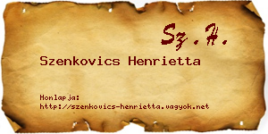 Szenkovics Henrietta névjegykártya